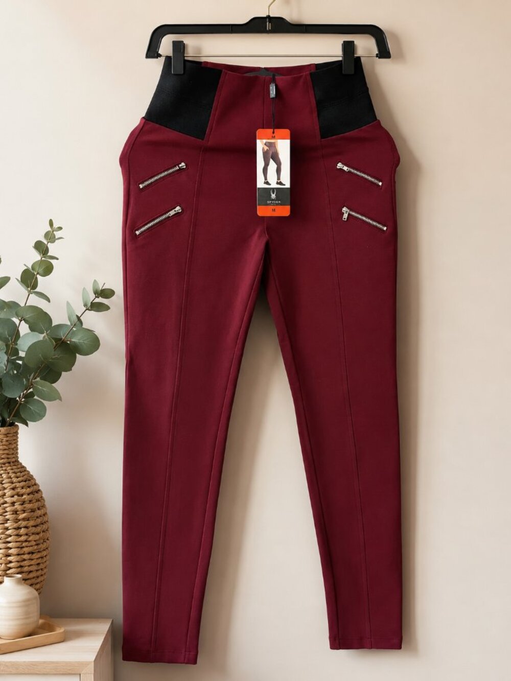 Spyder Active Burgundy High Waist Leggings NWT Size M